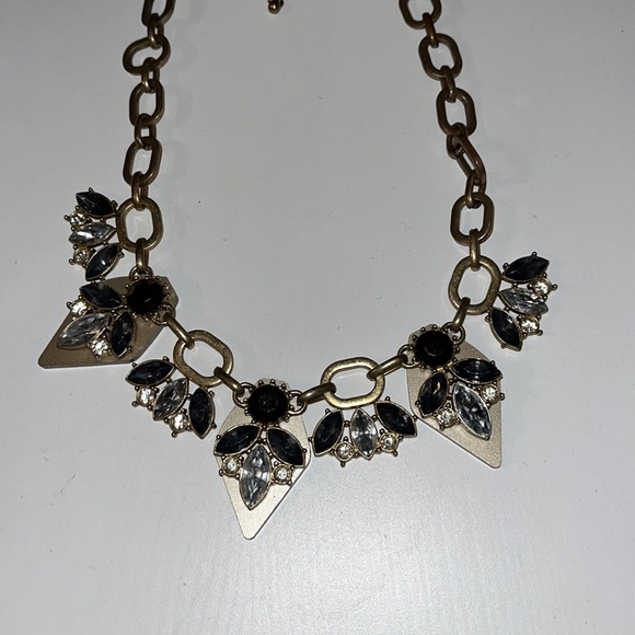 Gold and grey statement necklace - Picture 2 of 3